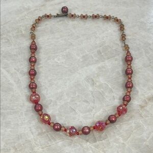 Vintage Chocker Style Red Beaded Necklace